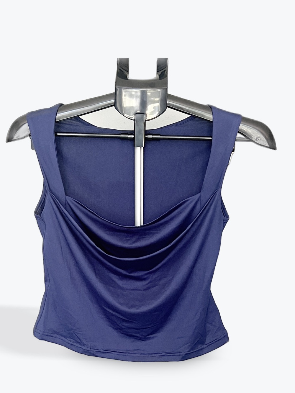 Draped Cowl Neck Camisole in Deep Blue
